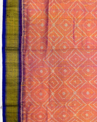 Purple & Peach with Bandhani Design Raw Silk Patola Saree
