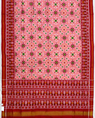 Red & Light Pink Designer Patola Saree