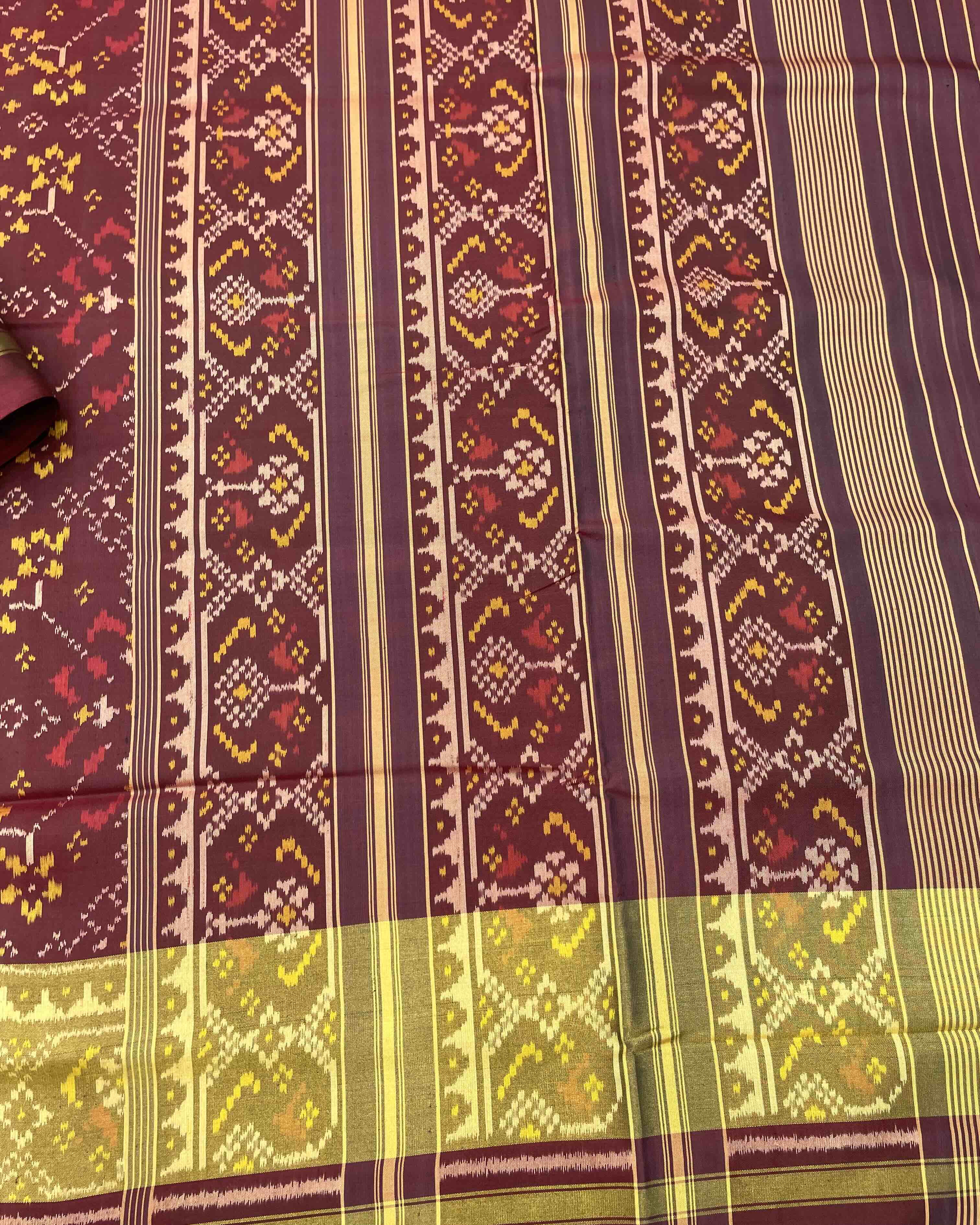 Maroon Navratan Designer Patola Saree