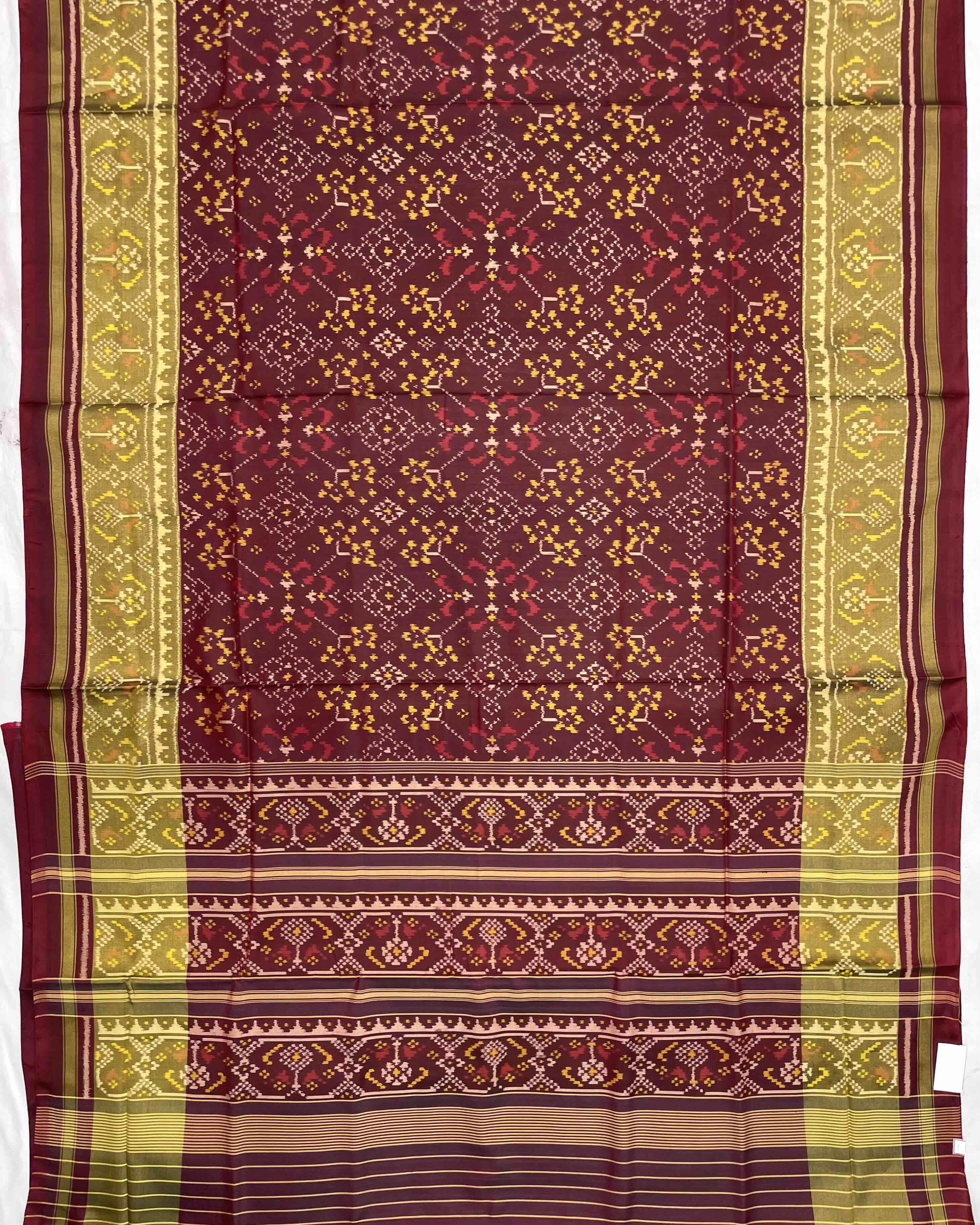Maroon Navratan Designer Patola Saree