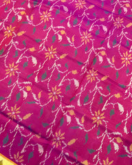 Purple & Pink Leaves Fancy Patola Saree