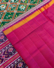 Pink & Green Narikunj Designer Patola Saree