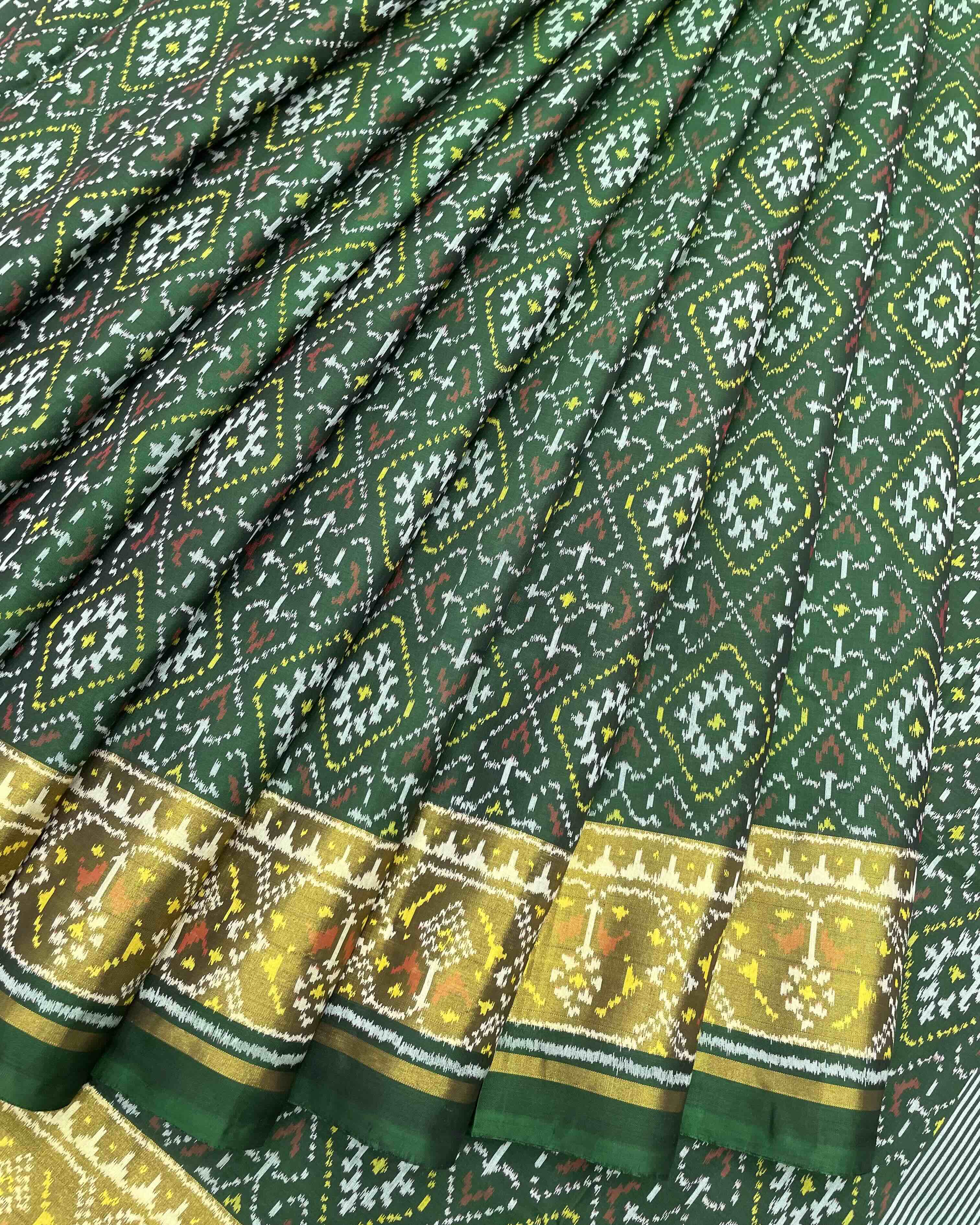 Green Panchanda Designer Patola Saree