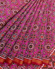 Red & Pink Navratan Designer Patola Saree