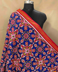 Red & Blue Chhabdi Designer Patola Dupatta