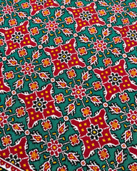 Red & Turquoise Chhabdi Designer Patola Saree