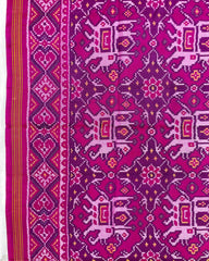 Pink Elephant Chhabdi Designer Patola Saree