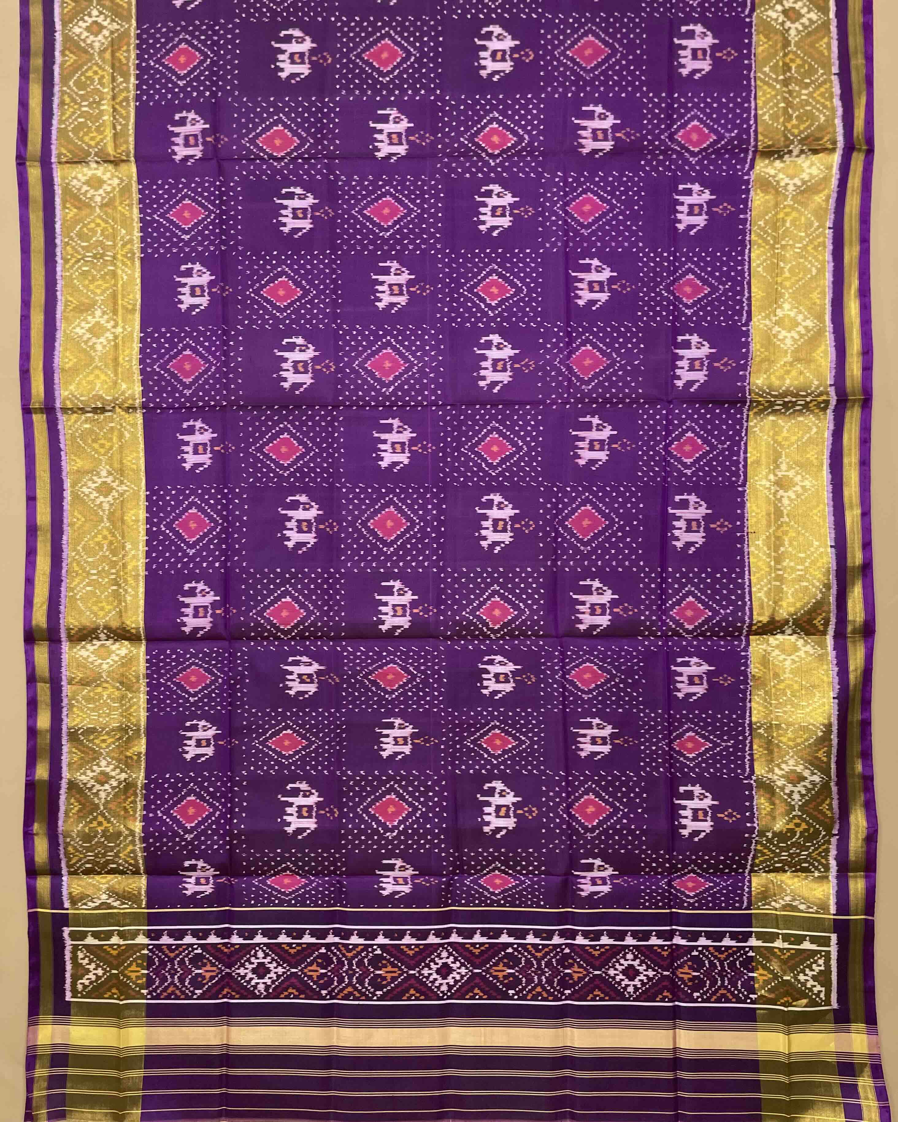 Purple Narikunj Panchanda Designer Patola Dupatta