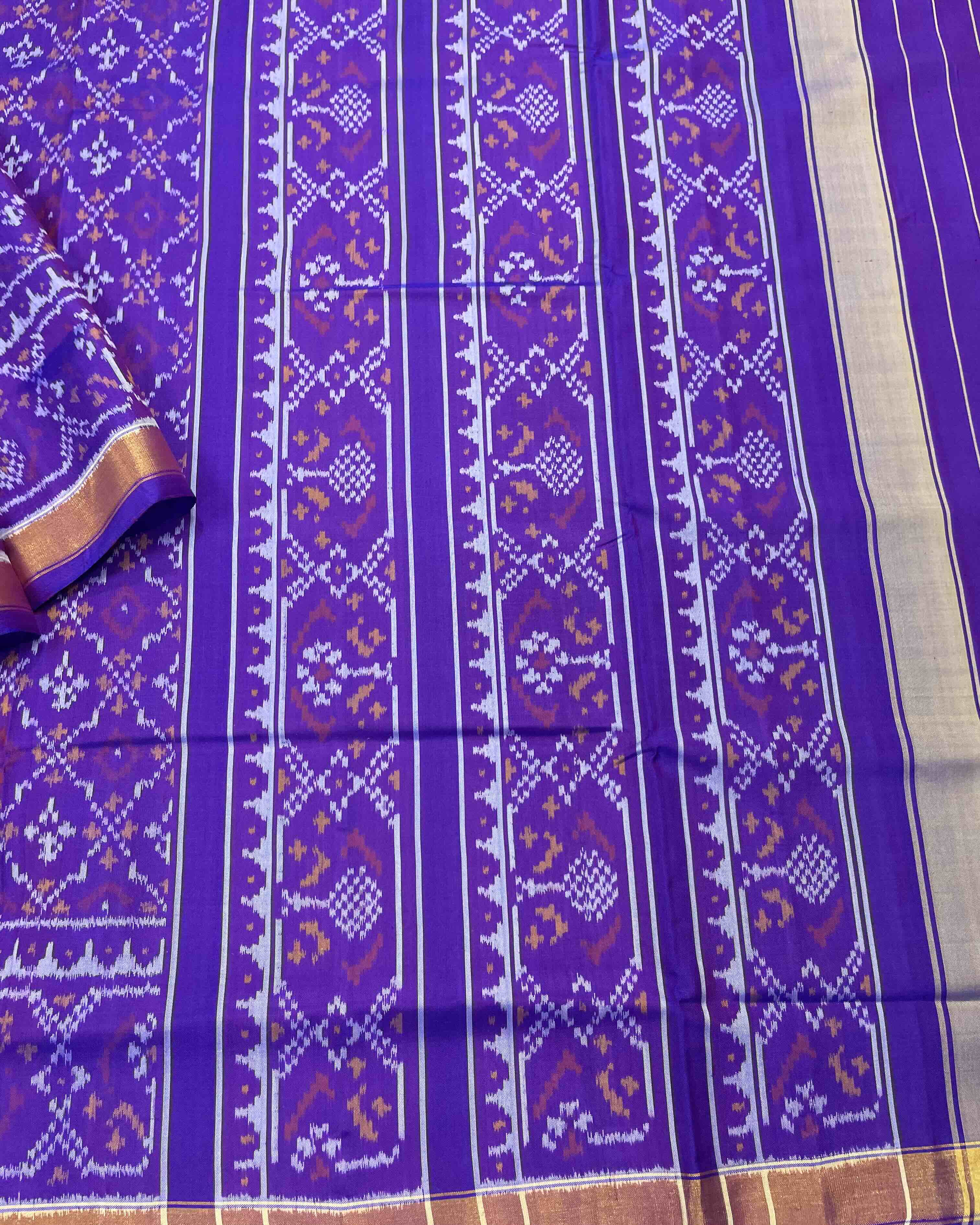 Purple Buttonful Designer Patola Saree