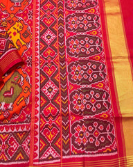 Red & Orange Big Figure Narikunj Designer Patola Saree