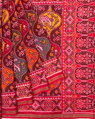 Red & Murticolour Narikunj Designer Patola Saree