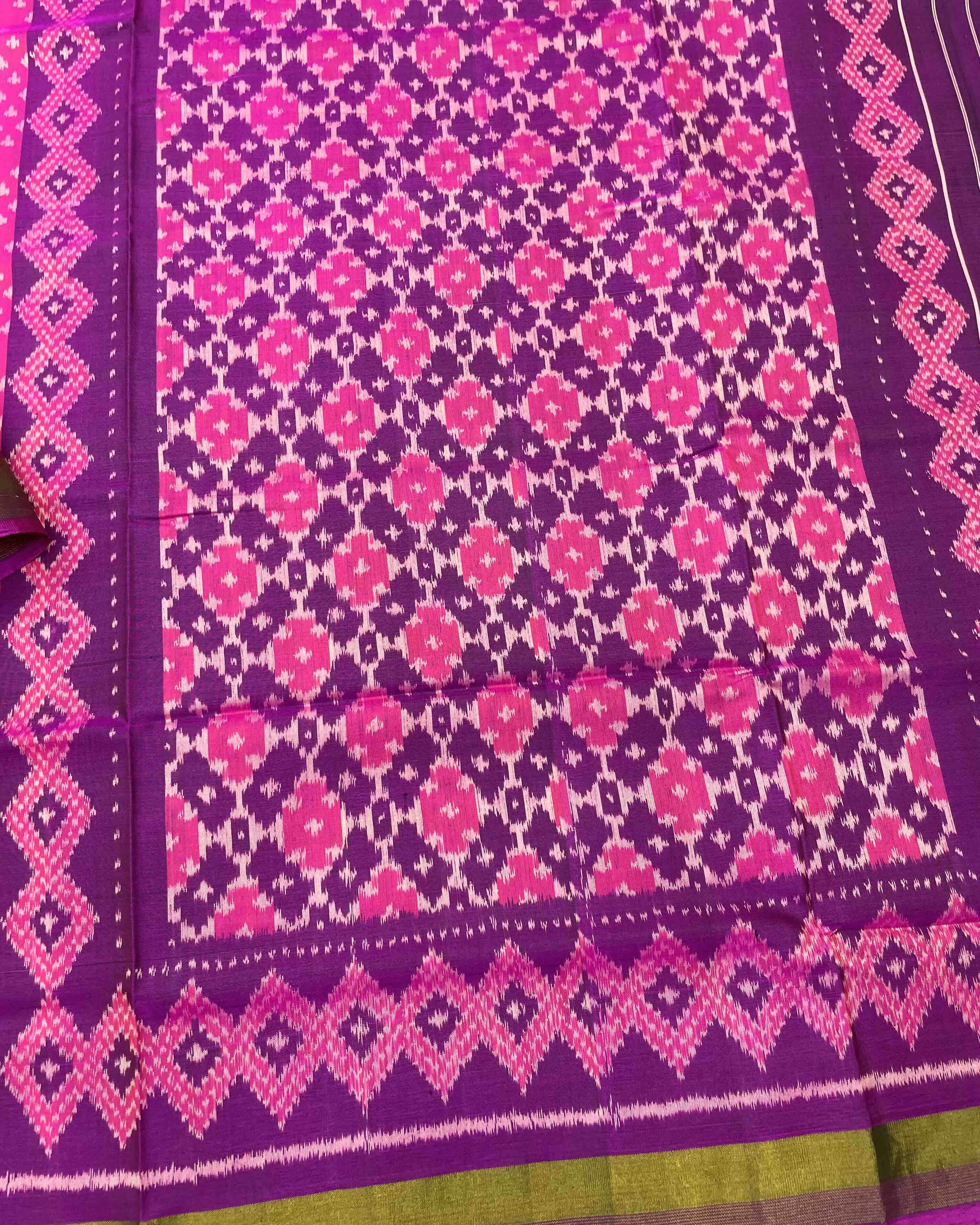 Purple & Pink Bandhani Design Patola Saree