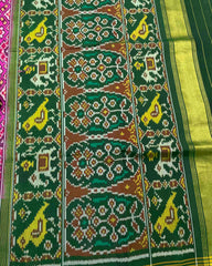 Green & Pink Navratan Patola Saree