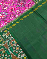 Green & Pink Navratan Patola Saree