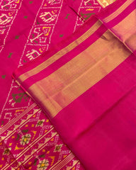 Pink Leheriya Narikunj Designer Patola Saree
