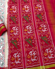 Red & White Navratan Patola Saree