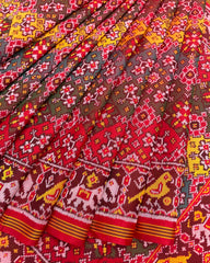 Red & Multicolour Navratan Designer Patola Saree
