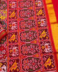 Red & Multicolour Navratan Designer Patola Saree