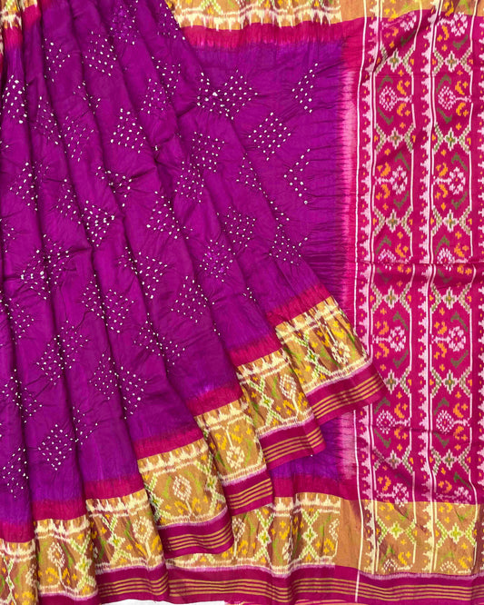 Pink & Purple Patola Bandhej