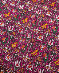 Red & Pink Narikunj Designer Twill Patola Saree