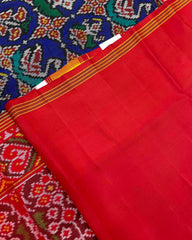 Red & Blue Circle Narikunj Designer Patola Saree