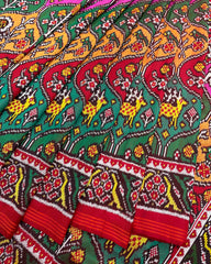 Red & Multicolour Narikunj Twill Patola Saree