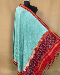 Red & Sky Bandhani Patola Dupatta