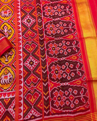 Red & Yellow Circle Narikunj Patola Saree