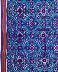 Purple & Turquoise Navratan Designer Patola Saree