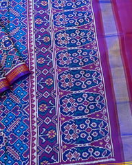 Purple & Turquoise Manekchowk Designer Patola Saree