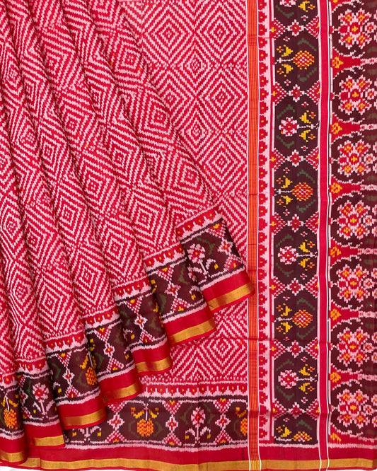 Red Bandhani Design Patola Saree