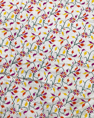 Off White Fancy Leaves Double Ikat Patola Saree