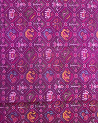Pink Narikunj Semi Double Ikat Patola Dupatta