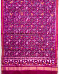Pink Narikunj Semi Double Ikat Patola Dupatta