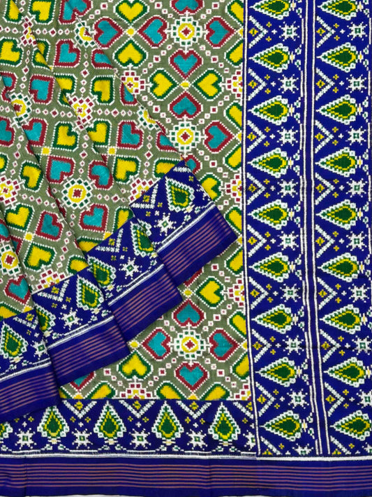 Light Green and Blue VhoraGaji Patan Patola