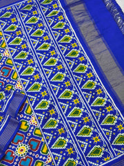 Blue Patan Patola in vhoragaji design