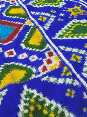 Blue Patan Patola in vhoragaji design