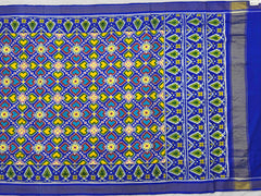 Blue Patan Patola in vhoragaji design
