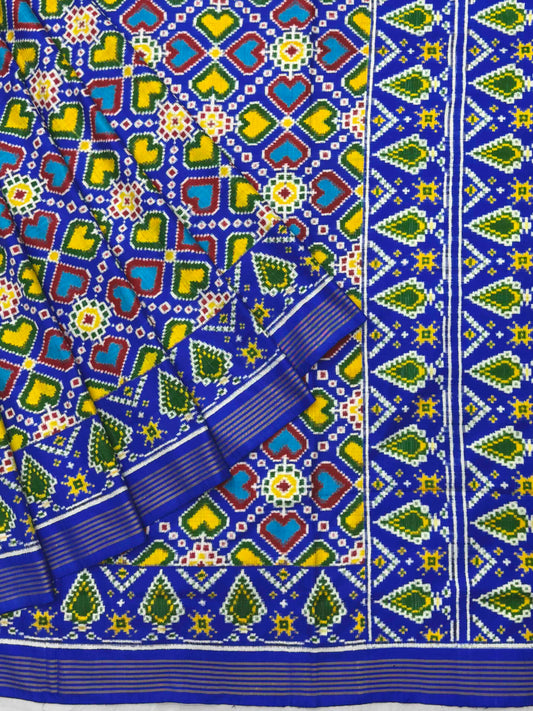 Blue Patan Patola in vhoragaji design