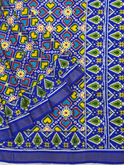 Blue Patan Patola in vhoragaji design