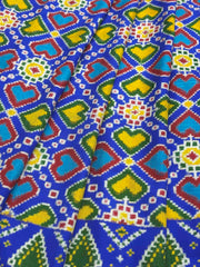 Blue Patan Patola in vhoragaji design