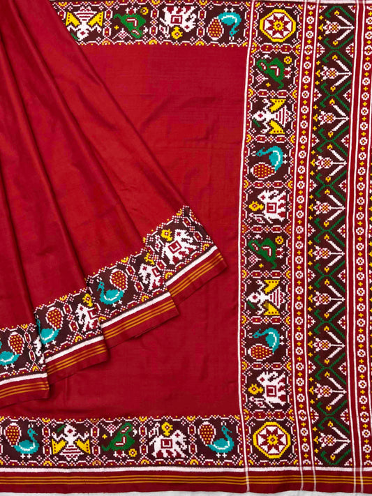 Nita ambani fame Plain red Patan Patola
