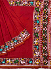 Nita ambani fame Plain red Patan Patola