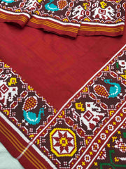 Nita ambani fame Plain red Patan Patola