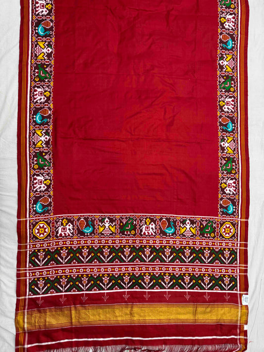 Nita ambani fame Plain red Patan Patola