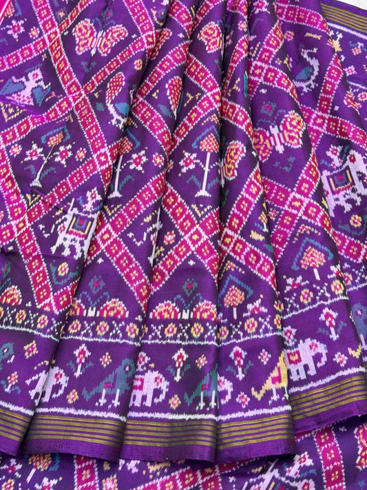 Uppada Style Zari weave Pallu Patola saree