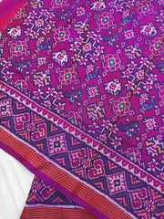 Purple Pink Narikunj Navratan mix Patola
