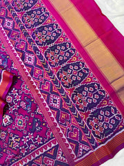 Purple Pink Narikunj Navratan mix Patola