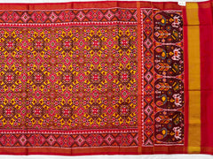 Red & musterd navratan Patola Saree