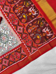 Red & white Navaratan Patola Saree